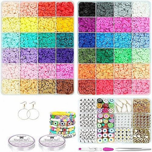 Clay Beads for Jewelry Making Beads Kit for Making Bracelets Necklace