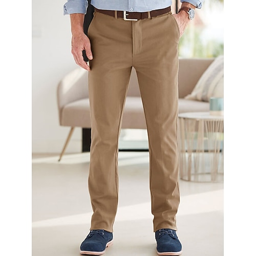 

Herren Hose Hosen Chinesisch Chino Freizeithose Tasche Glatt Komfort Atmungsaktiv Outdoor Täglich Ausgehen Baumwollmischung Modisch Brautkleider schlicht Schwarz Khaki