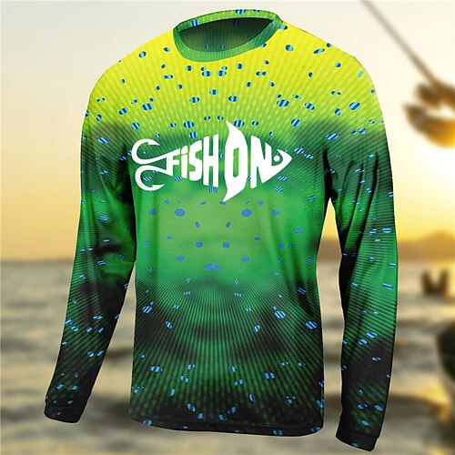 Men's Fishing Shirt Outdoor Long Sleeve UV Protection Breathable