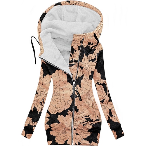 

Femme Veste à capuche Casual Zippé Léopard Confortable Mode Standard Vêtements d'extérieur manche longue Automne Bleu marine S