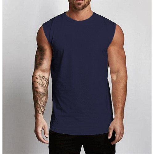 Men's Tank Top Vest Top Undershirt Sleeveless Shirt Plain Crew Neck Outdoor  Going out Sleeveless Clothing Apparel Fashion Designer Muscle 2023 - US  $12.49 in 2023