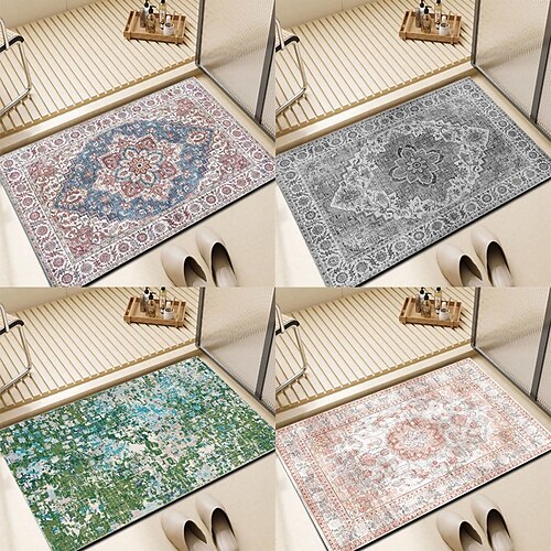 

Alfombrilla de baño de estilo étnico marroquí, alfombrilla de baño de secado rápido absorbente antideslizante para baño, alfombrilla de baño de goma, alfombra de ducha