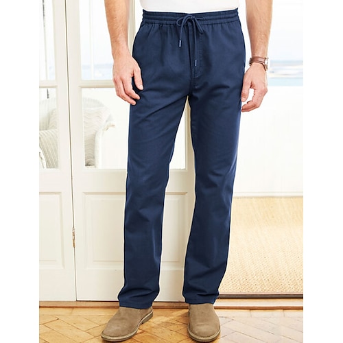 

Herren Hose Hosen Chinesisch Chino Freizeithose Kordelzug Elastische Taille Glatt Komfort Atmungsaktiv Outdoor Täglich Ausgehen Baumwollmischung Modisch Brautkleider schlicht Schwarz Armeegrün