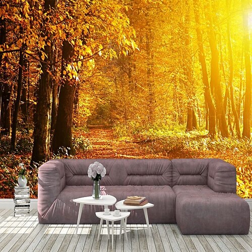 

Tapete mit Herbstlandschaft, Wandverkleidung, Aufkleber zum Abziehen und Aufkleben, abnehmbares PVC/Vinyl-Material, selbstklebend/Klebstoff erforderlich, Wanddekoration für Wohnzimmer, Küche,