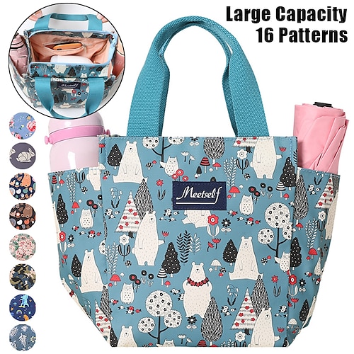 

Women's Kid's Handbag Diaper Bag Lunch bag Oxford Cloth Outdoor Daily Holiday Zipper Large Capacity Waterproof Lightweight Cartoon Geometric Flower Rose