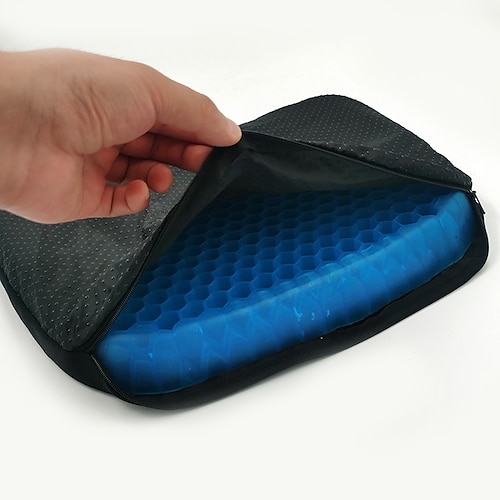  Gel Seat Cushion Cooling Thick Big Breathable Honeycomb Gel Cushion Absorbs Pressure Points With Non-Slip Cover Wheelchair