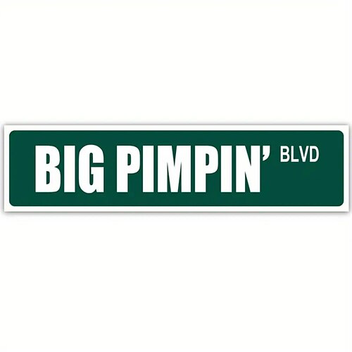 

1 Stück großes Pimpin Blvd Metallblechschild (4'x16) Vintage-Plakettendekor