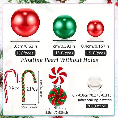 7065pcs Christmas Vase Filler- Floating Pearls For Vases