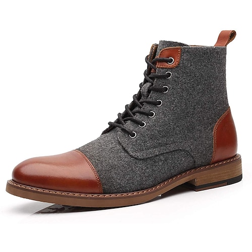 

Homens Botas Bullock Shoes Sapatos de vestir Caminhada Casual Diário Couro Confortável Botas / Botins Mocassim Marron Escuro Preto Cinzento Claro Primavera Outono