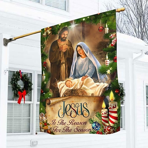 

Drapeau de jardin de noël, drapeau de jésus, jésus est la raison de la saison, drapeau de noël, 45x30cm