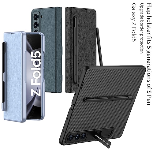 

Handy Hülle Handyhüllen Für Samsung Galaxy Z Fold 5 Z Fold 4 Z Fold 3 Rückseite Stoßresistent TPU PU-Leder