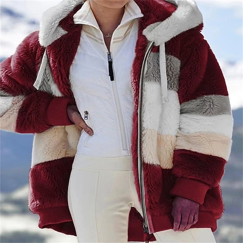 

женская флисовая куртка из шерпа больших размеров, плюшевое пальто с капюшоном, рождественское ветрозащитное теплое пальто на молнии, модное плюшевое пальто на открытом воздухе, рождественское