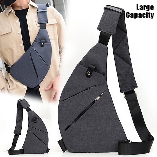 

Homens Bolsa crossbody Bolsa de ombro Bolsa Transversal Náilon Ao ar livre Diário Feriado Ziper Grande Capacidade Dobrável Leve Côr Sólida Ombro direito cinza Ombro esquerdo cinza