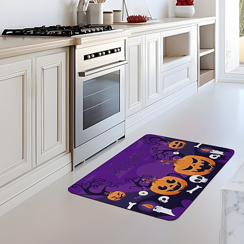 

Felpudo de calabaza de halloween, alfombra antideslizante a prueba de aceite, alfombra para interiores y exteriores, decoración de dormitorio, alfombra de baño, alfombra de entrada, alfombra para