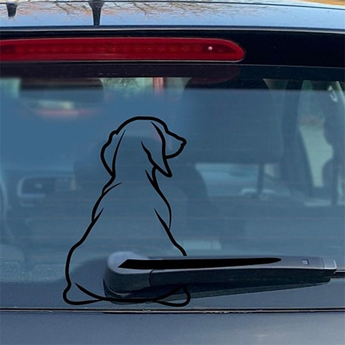  漫画かわいい犬の後ろガラスステッカー車のステッカー