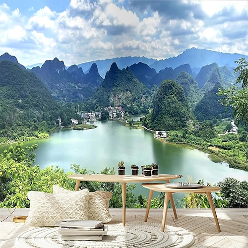 

Botanical 3D Home Decoration Picturesque Landscapes Wall Covering Canvas Material Self adhesive Wallpaper Mural Wall Cloth Room Wallcovering