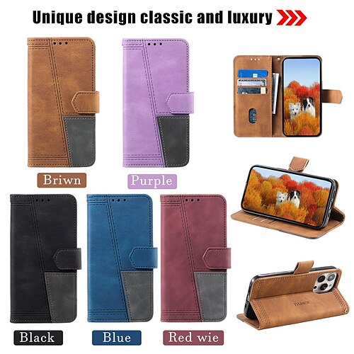 

Handy Hülle Handyhüllen Für iPhone 15 Pro Max Plus 14 13 12 11 X XR XS 8 7 Brieftasche Kartenetui Anti-Kratz Anti-Diebstahl mit Handschlaufe TPU PU-Leder