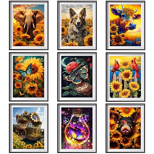 

1pc Flowers DIY Diamond Painting Sunflower Diamond Painting Handcraft Home Gift Without Frame