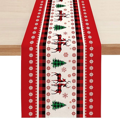 

corredor de mesa de natal vermelho, inverno sazonal natal feriado feriado estilo fazenda decoração de mesa