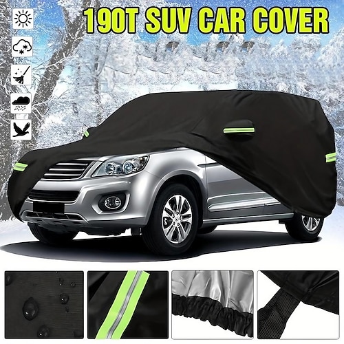 

Schwarzes Polyester-Taft 190t Auto-Autoabdeckung, Sonnenschutz, Sonnenschutz, Regen, Schnee, Carcover, Staubschutz