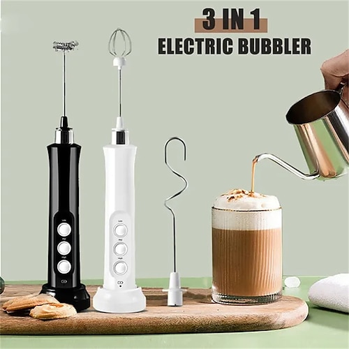 Electric Milk Frother Foam Maker Portable Rechargeable Wireless Handheld  Foamer High Speeds Drink Mixer Coffee Frothing Wand