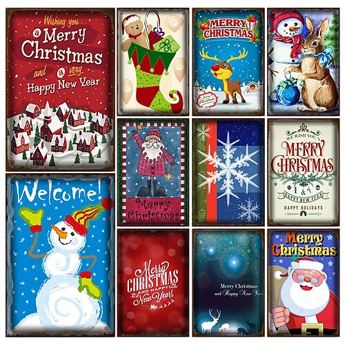 

Christmas Metal Wall Art Metal Wall Decor Sign Plaque Bedroom Ornaments For Home Wedding Indoor Outdoor Christmas Gifts