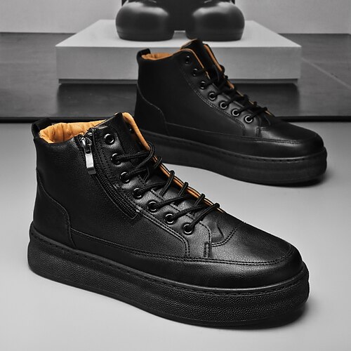 

Homme Bottes Bottes de Combat Marche Décontractées Athlétique Polyuréthane Confortable Lacet Noir Automne