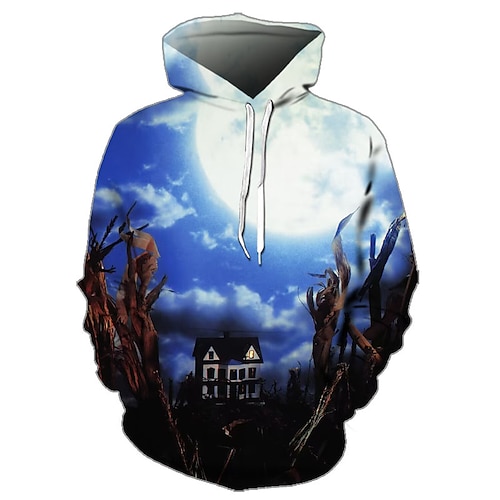 

Halloween Kürbis Kapuzenshirt Bedruckt Vordertasche Grafik Kapuzenshirt Für Herren Damen Unisex Erwachsene 3D-Druck 100% Polyester Party Festtage