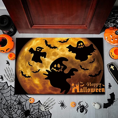 

Tapete de área de halloween, tapete de decoração de terror de porta de halloween, tapete de cozinha, tapete de porta de entrada de quarto, decoração de chão de corredor de casa, tapete de sala de