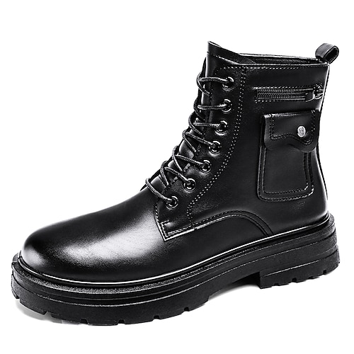 

Homme Bottes Look Sportif Bottes de Combat Marche Décontractées Athlétique Polyuréthane Confortable Bottine / Demi Botte Lacet Noir Automne