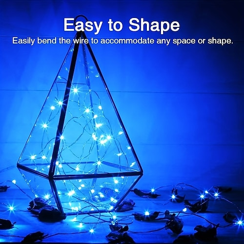  Elegant Bryllups Mottakelses Fest 1stk Knapp Batteridrevet LED Lyslengde Sølv Kobbertråd 2m 20LED Fe LED Ferie Dekorasjon Jul Halloween Bryllup