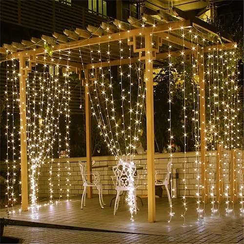 

Guirlande lumineuse rideau à LED, 2x2m, guirlande lumineuse connectable pour le nouvel an, décorations de noël pour la maison