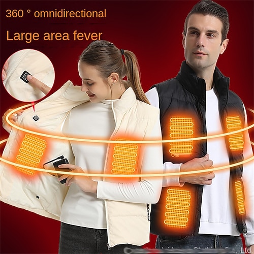 

Chaleco térmico de 15 áreas, chaqueta con carga usb, ropa cálida a la moda, calefacción eléctrica usb, chaleco térmico para exteriores para Otoño e Invierno