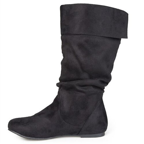 

Mujer Botas Zapatos de gamuza Botas holgadas Tallas Grandes Exterior Diario Botas por encima de la rodilla Invierno Cremallera Tacón Plano Dedo redondo Casual Confort Minimalismo Ante Cremallera