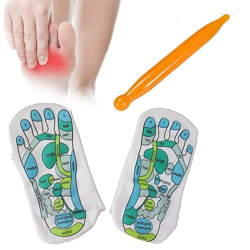 

1 paquete de calcetines para masaje de pies, calcetines de reflexología de acupresión, masaje de pies de yoga, diagrama de puntos de acupuntura, calcetines con palos de masaje