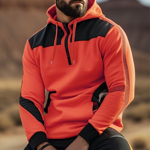 

Hombre Sudadera Sudaderas con cremallera Naranja Con Capucha Bloque de color Retazos Deporte Diario Festivos Ropa de calle Fresco Casual Primavera Otoño Ropa Sudaderas con capucha Sudaderas