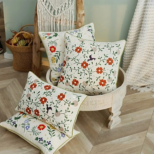 

American Home Sofa-Kissenbezug, leichter Luxus-Kissenbezug, bestickter Baumwoll-Kissenbezug, Hotel-Musterzimmer
