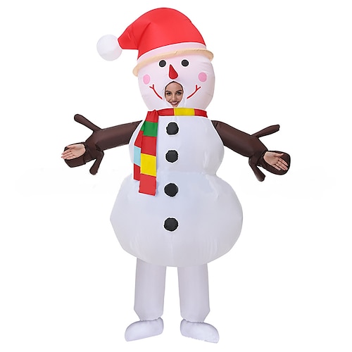 

Noël Bonhomme de neige Costume de Cosplay Costume de fête Costume Gonflable Adulte Homme Femme Une pièce Cosplay Utilisation Soirée Noël Noël Carnaval Mascarade Déguisements d'Halloween faciles