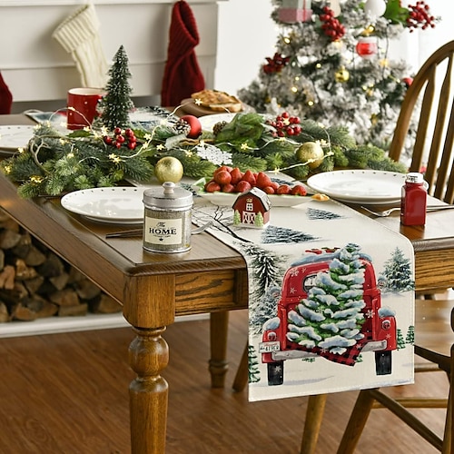 

Рождественская дорожка для стола, сезонная зима, Рождество, Рождество, праздник, украшение стола в стиле фермерского дома
