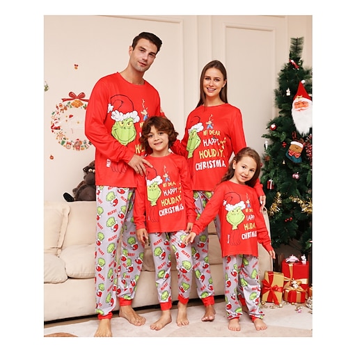 

Familie Weihnachten Pyjamas Plaid Schulanfang Rote Langarm Mama und ich Outfits Aktiv Passende Outfits