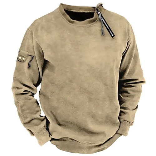 

Homme Sweat shirt Sweat zippé Marron Col Ras du Cou Plein Sport Loisir du quotidien Vacances Vêtement de rue basique Décontractées Printemps Automne Vêtement Tenue Pulls Capuche Pulls molletonnés