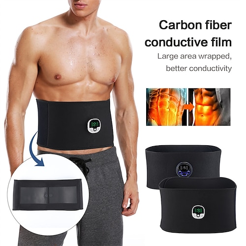 Cinturón de estimulación muscular estimulador abs eléctrico entrenador ems ejercitador abdominal cinturones tonificantes entrenamiento físico gimnasio entrenamiento