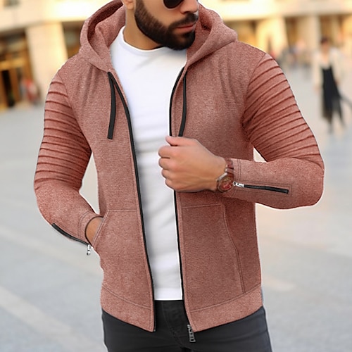 

Herren Hoodie Sweatshirt Kapuze Kapuzenshirt mit durchgehendem Reißverschluss Schwarz Rosa Armeegrün Dunkelgray Mit Kapuze Glatt Sport Natur Täglich Festtage Strassenmode Cool Brautkleider schlicht