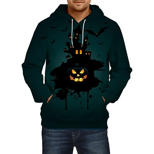 

Víspera de Todos los Santos Calabaza Sudadera Estampado Bolsillo delantero Gráfico Sudadera Para Hombre Mujer Unisexo Adulto Impresión 3D 100% Poliéster Casual Diario