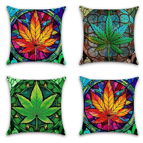 

Marijuana Leaf Double Side Pillow Cover 1PC Soft Decorative Square Cushion Case Pillowcase for Bedroom Livingroom Sofa Couch Chair