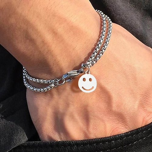 

Women's Chain Bracelet Thick Chain Vintage Theme Punk Fashion Simple Cartoon Alloy Bracelet Jewelry Silver For Office Sport Gift Daily Date