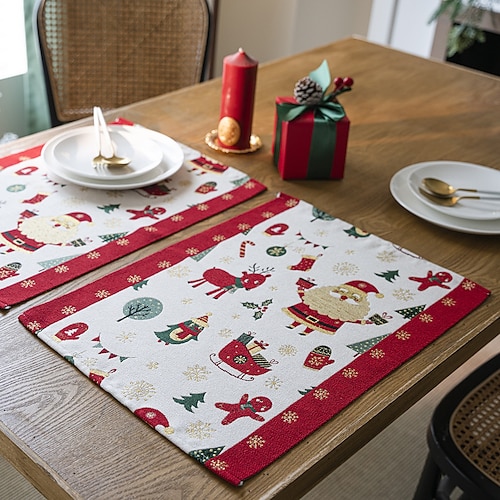 

Weihnachtsmatte, Jacquard-Weihnachtsmann-Weihnachtsserviette