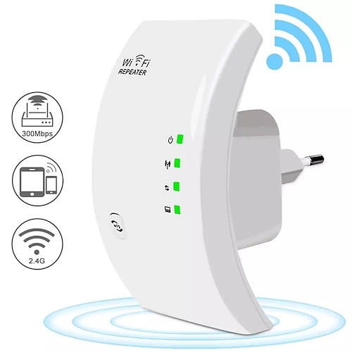 

WiFi Extender Signal Booster Up to 2640sq.ft The Newest Generation, Wireless Internet Repeater, Long Range Amplifier with Ethernet Port, Access Point, 1-Tap Setup, Compatible N300