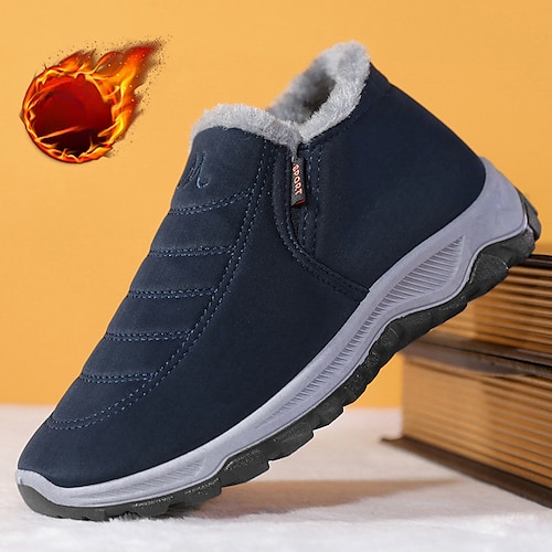 

Homme Bottes Bottes de neige Des chaussures d'hiver Doublure Polaire Décontractées Extérieur du quotidien Tissu Chaud Respirable Confortable Bottine / Demi Botte Mocassins Noir Bleu Bloc de couleur