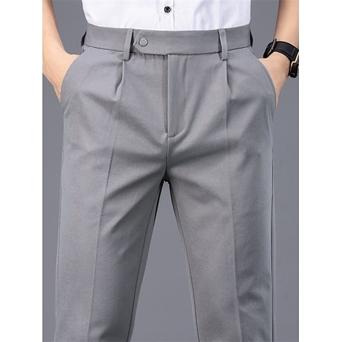 

Hombre pantalones de traje Pantalones Pantalones de traje Bolsillo Plano Comodidad Transpirable Exterior Diario Noche 100% Algodón Moda Casual Negro Gris Claro